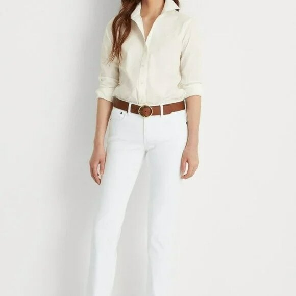 Lauren Ralph Lauren Womens 10 Straight Leg White Jeans - Picture 12 of 12
